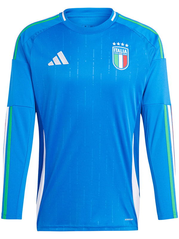 Italy maillot domicile manches longues Uniforme de football,premier vêtement de sport pour hommes kit de football chemise haute coupe Euro 2024